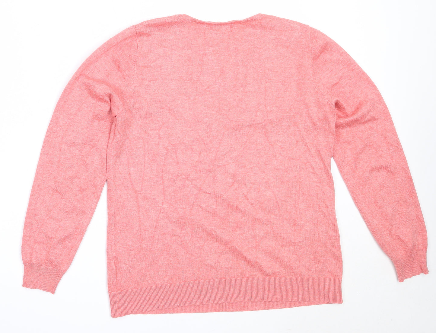 Papaya Womens Pink Round Neck  Viscose Pullover Jumper Size 12