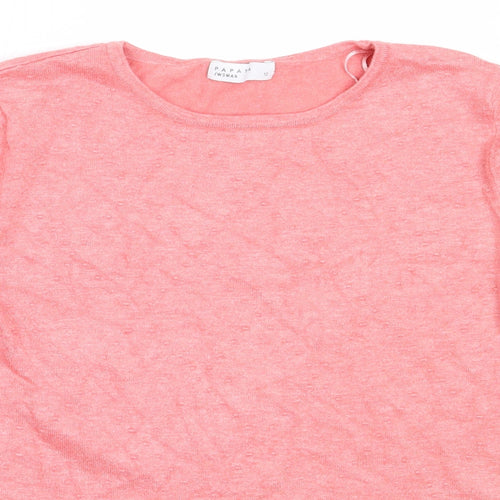Papaya Womens Pink Round Neck  Viscose Pullover Jumper Size 12