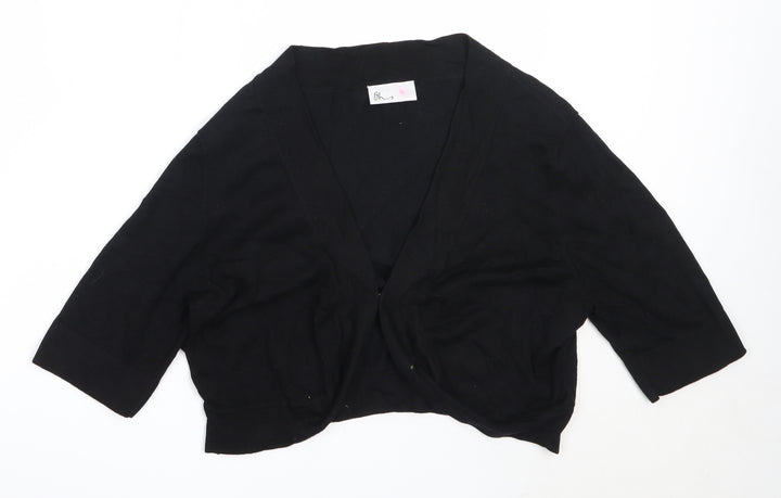 BHS Womens Black Round Neck Viscose Cardigan Jumper Size L