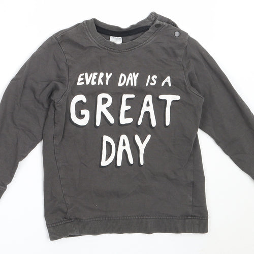 H&M Boys Grey  Cotton Pullover Sweatshirt Size 3-4 Years