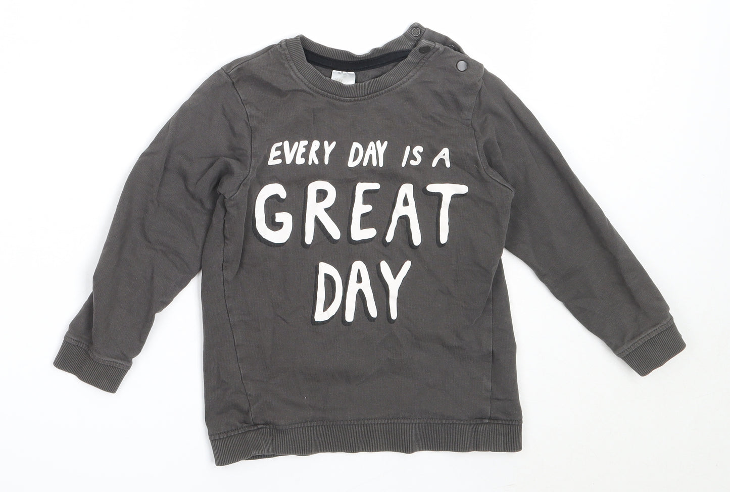 H&M Boys Grey  Cotton Pullover Sweatshirt Size 3-4 Years