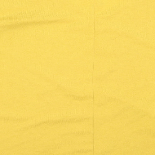 New Look Womens Yellow V-Neck  Polyester Pullover Jumper Size L