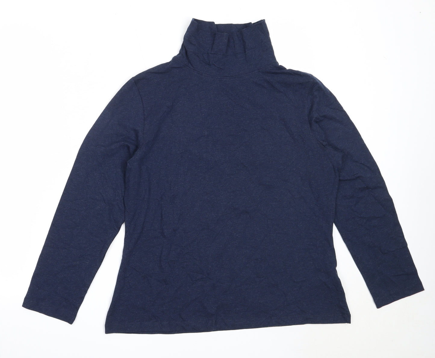 Seasalt Womens Blue  Cotton Basic T-Shirt Size 18 Roll Neck