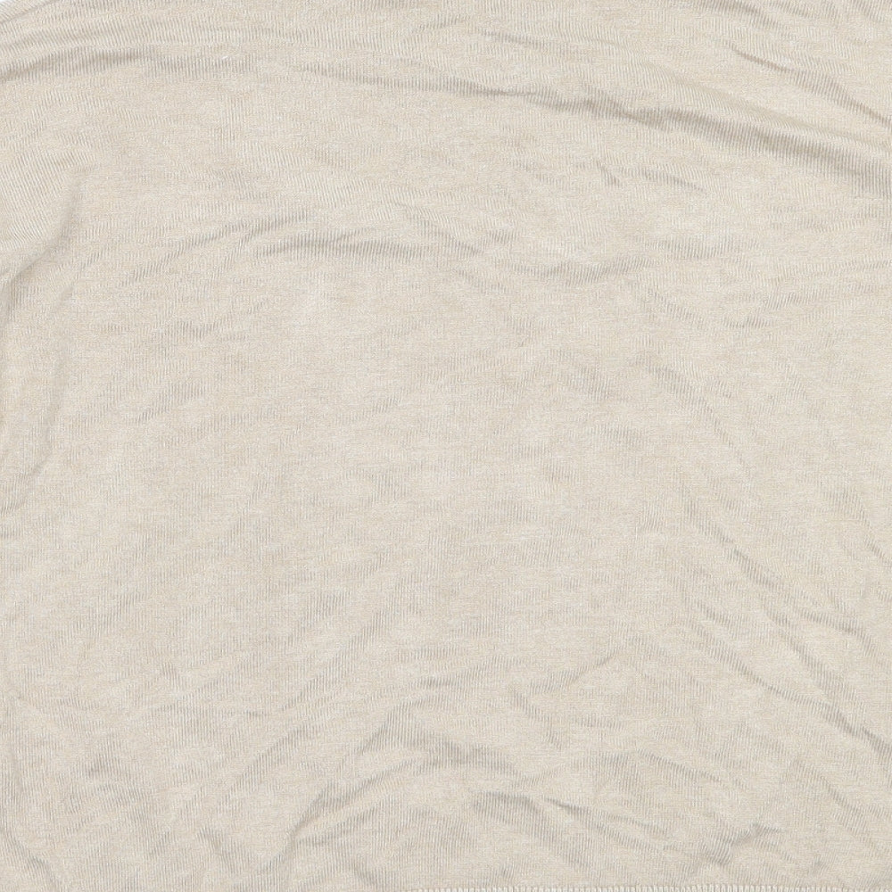 F&F Womens Beige High Neck  Viscose Pullover Jumper Size 8