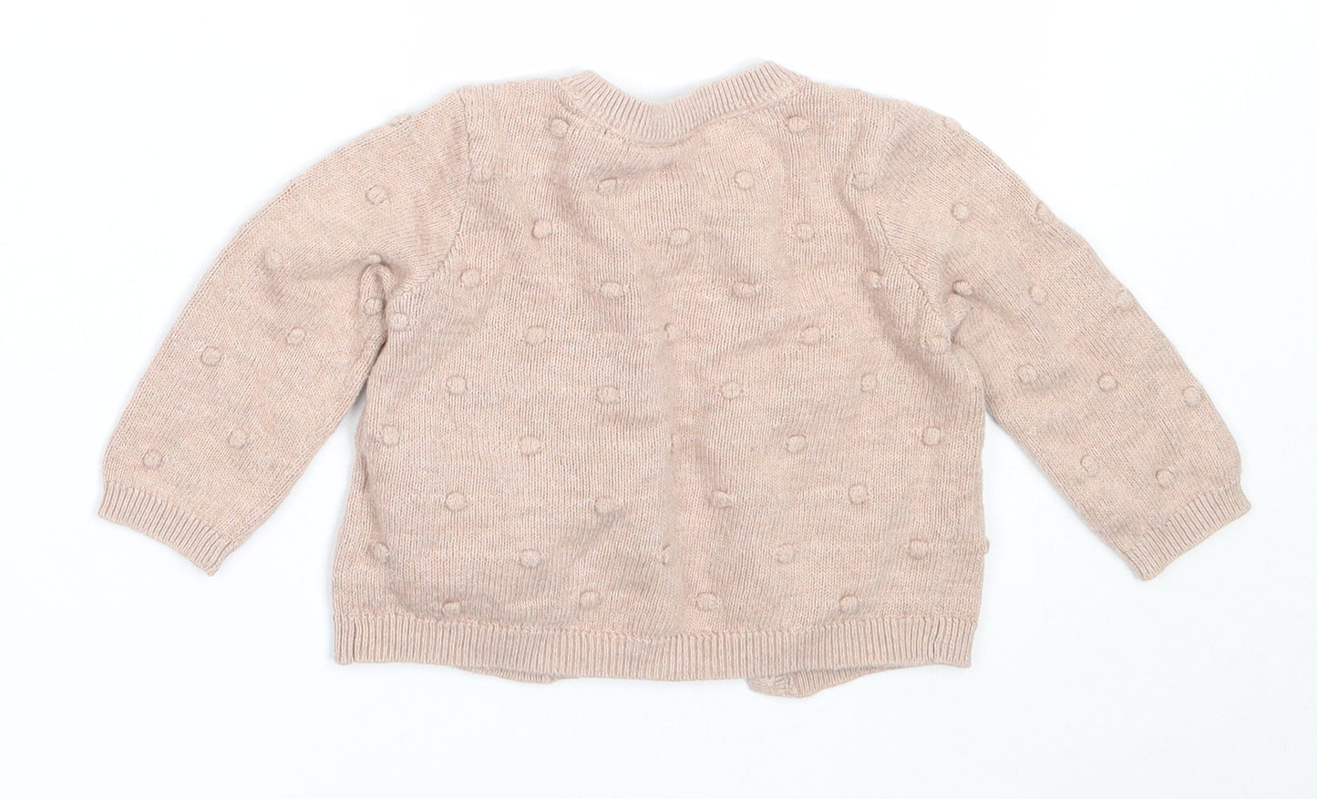H&M Girls Pink  Cotton Cardigan Jumper Size 0-3 Months