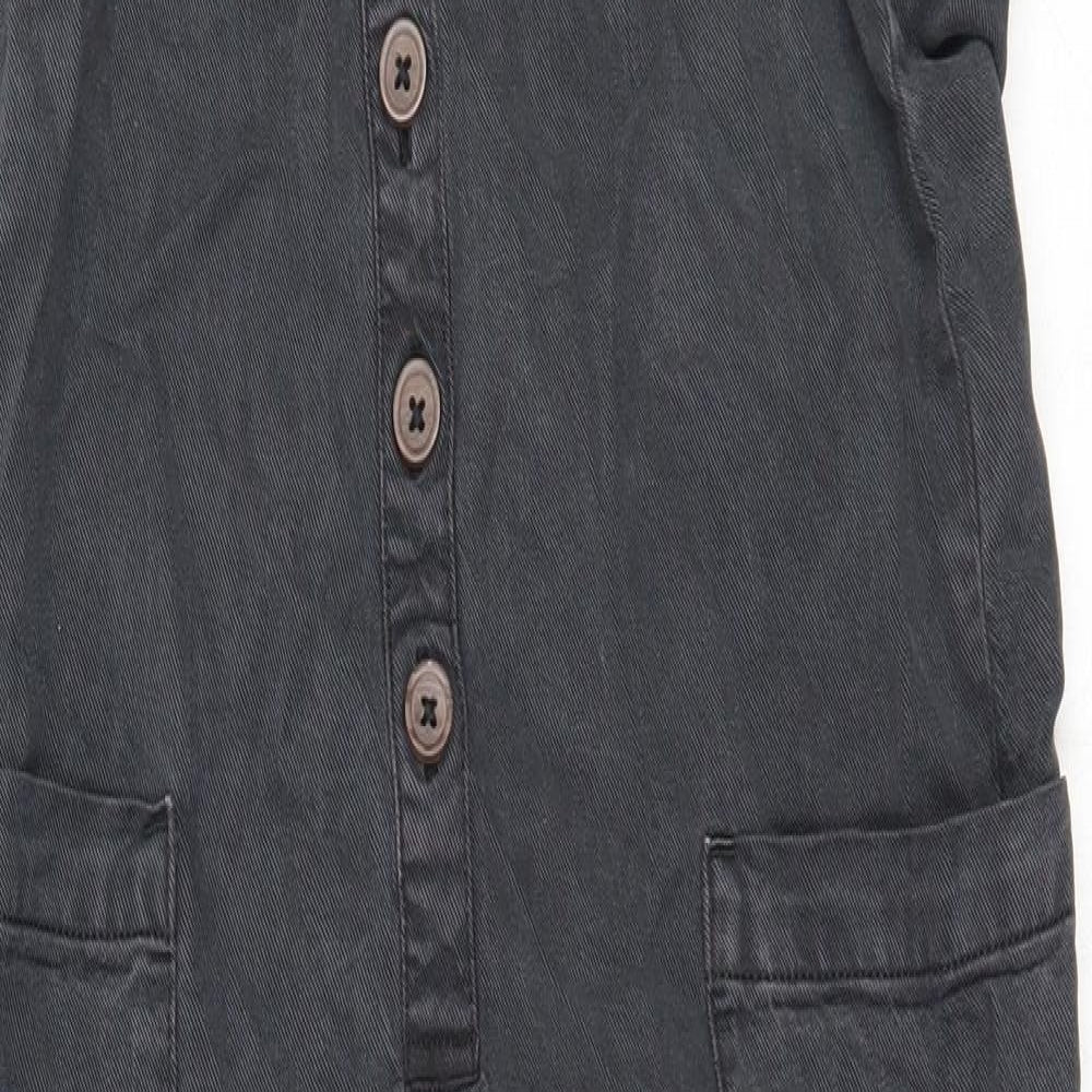 NEXT Girls Grey  Lyocell Dungaree One-Piece Size 11 Years