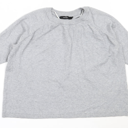 Vera Moda Womens Grey Round Neck  Viscose Pullover Jumper Size M
