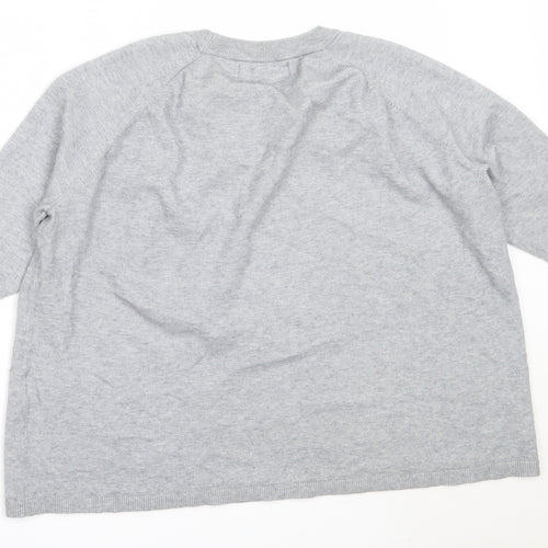 Vera Moda Womens Grey Round Neck  Viscose Pullover Jumper Size M