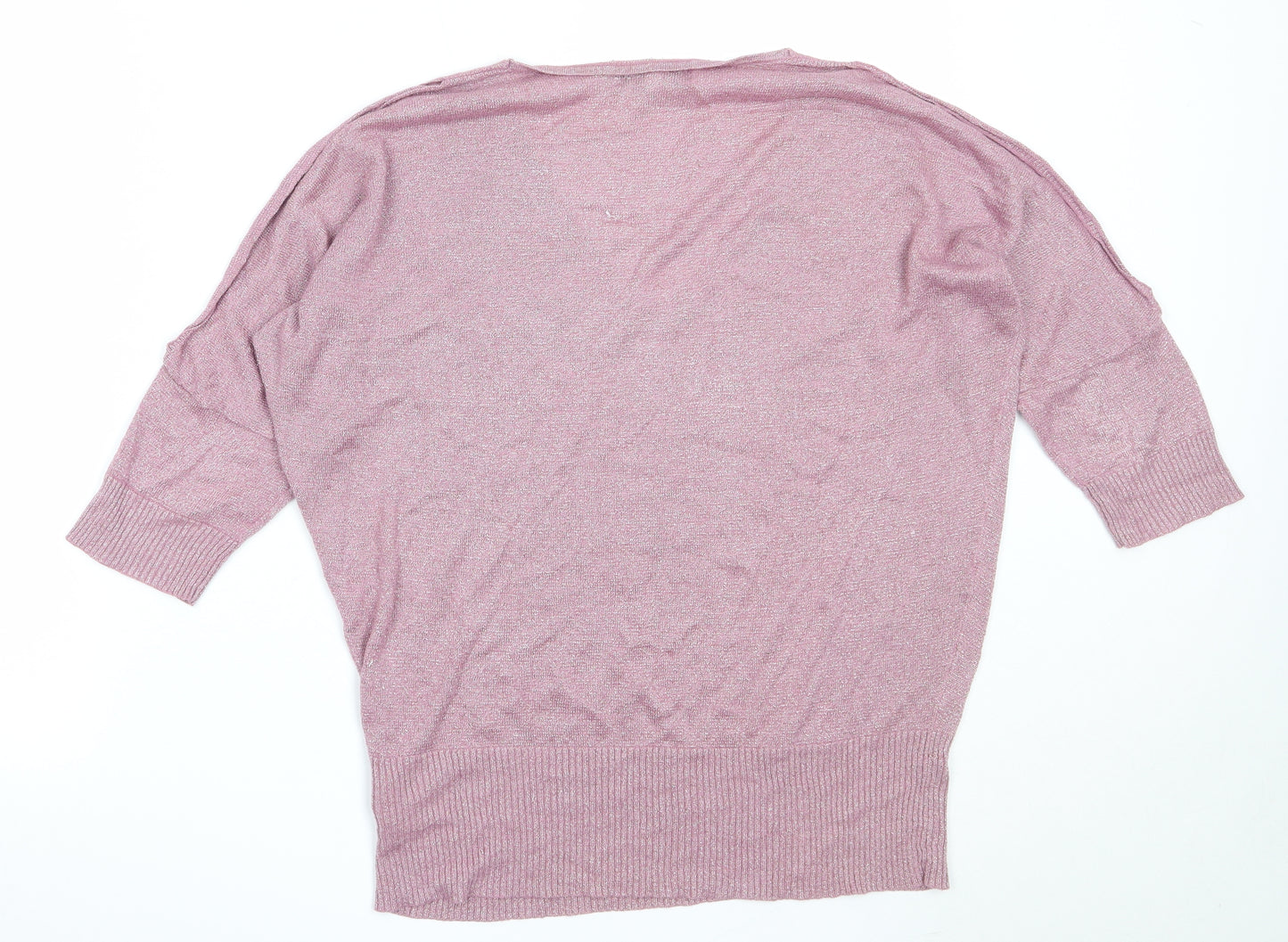 NEXT Womens Pink V-Neck  Viscose Pullover Jumper Size 14