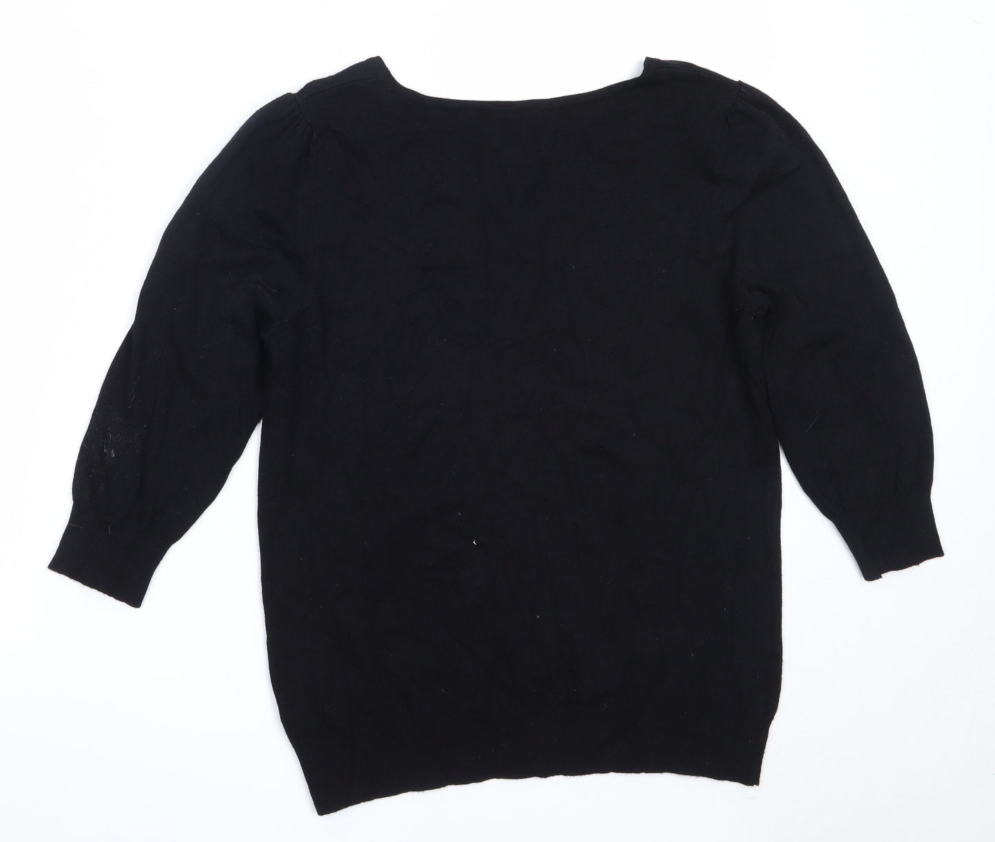 George Womens Black Round Neck  Viscose Pullover Jumper Size 16