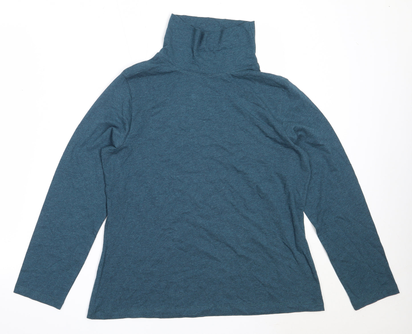 Seasalt Womens Blue  Cotton Basic T-Shirt Size 18 Roll Neck