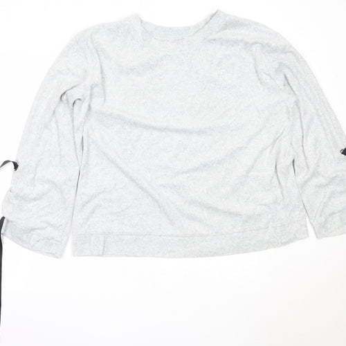 F&F Womens Grey Solid Cotton Top Pyjama Top Size 18