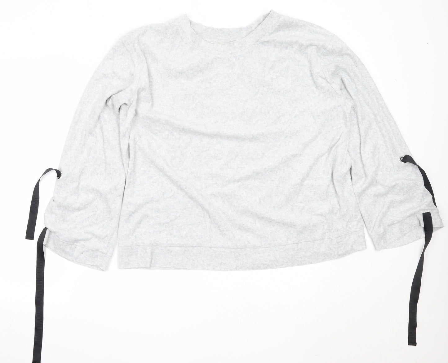 F&F Womens Grey Solid Cotton Top Pyjama Top Size 18