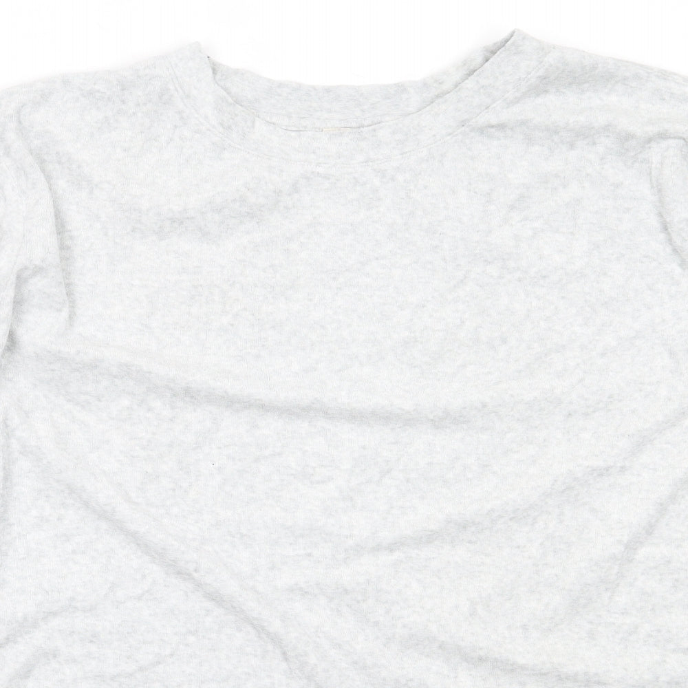 F&F Womens Grey Solid Cotton Top Pyjama Top Size 18