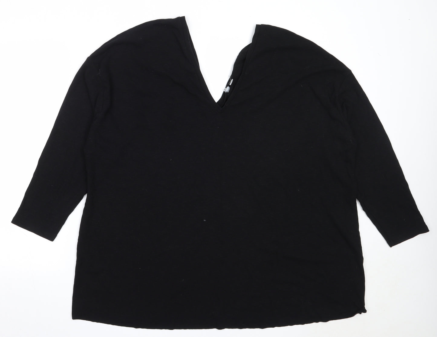 ASOS Womens Black V-Neck  Cotton Pullover Jumper Size 24