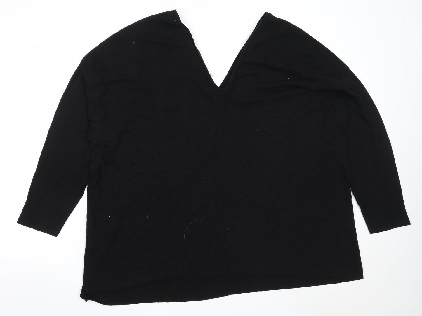 ASOS Womens Black V-Neck  Cotton Pullover Jumper Size 24