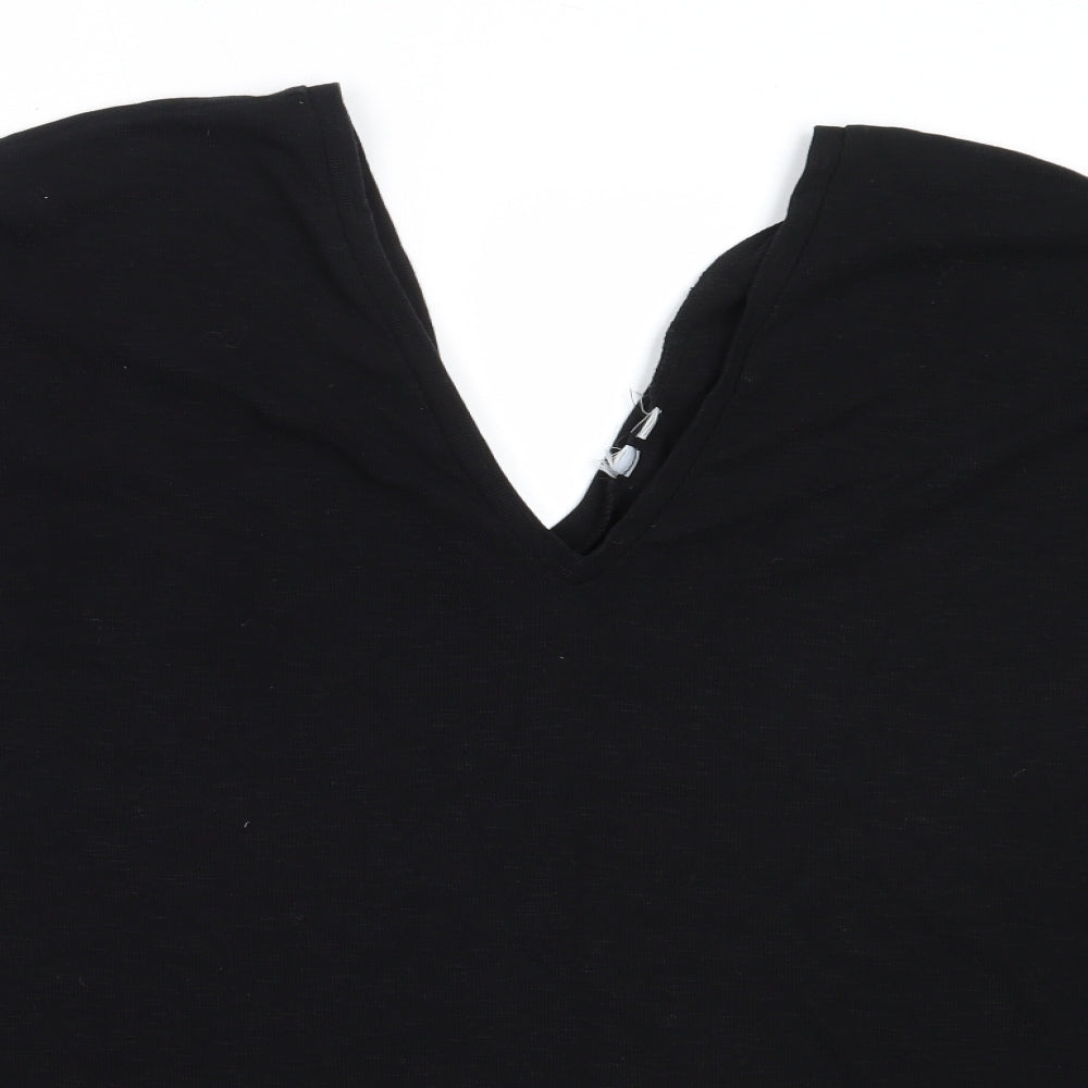 ASOS Womens Black V-Neck  Cotton Pullover Jumper Size 24