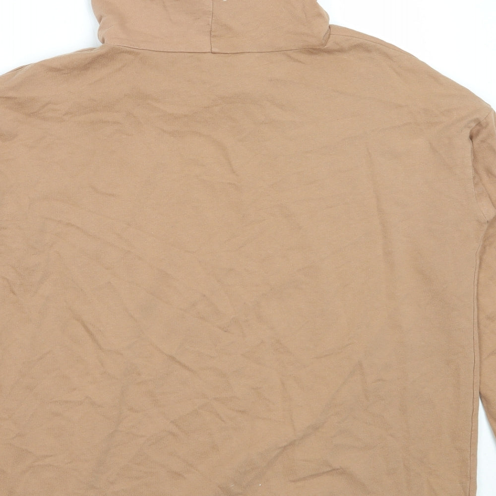 Select Womens Beige  Cotton Pullover Hoodie Size 12