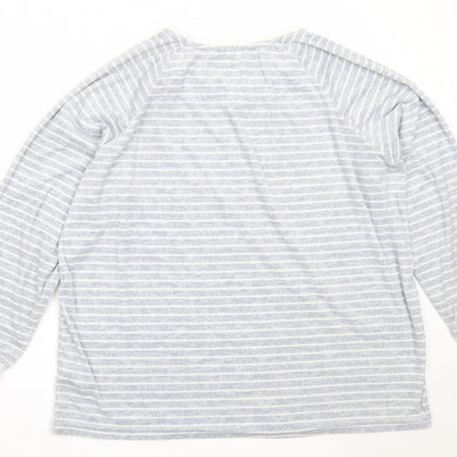 Primark Womens Grey Striped Polyester Top Pyjama Top Size 18