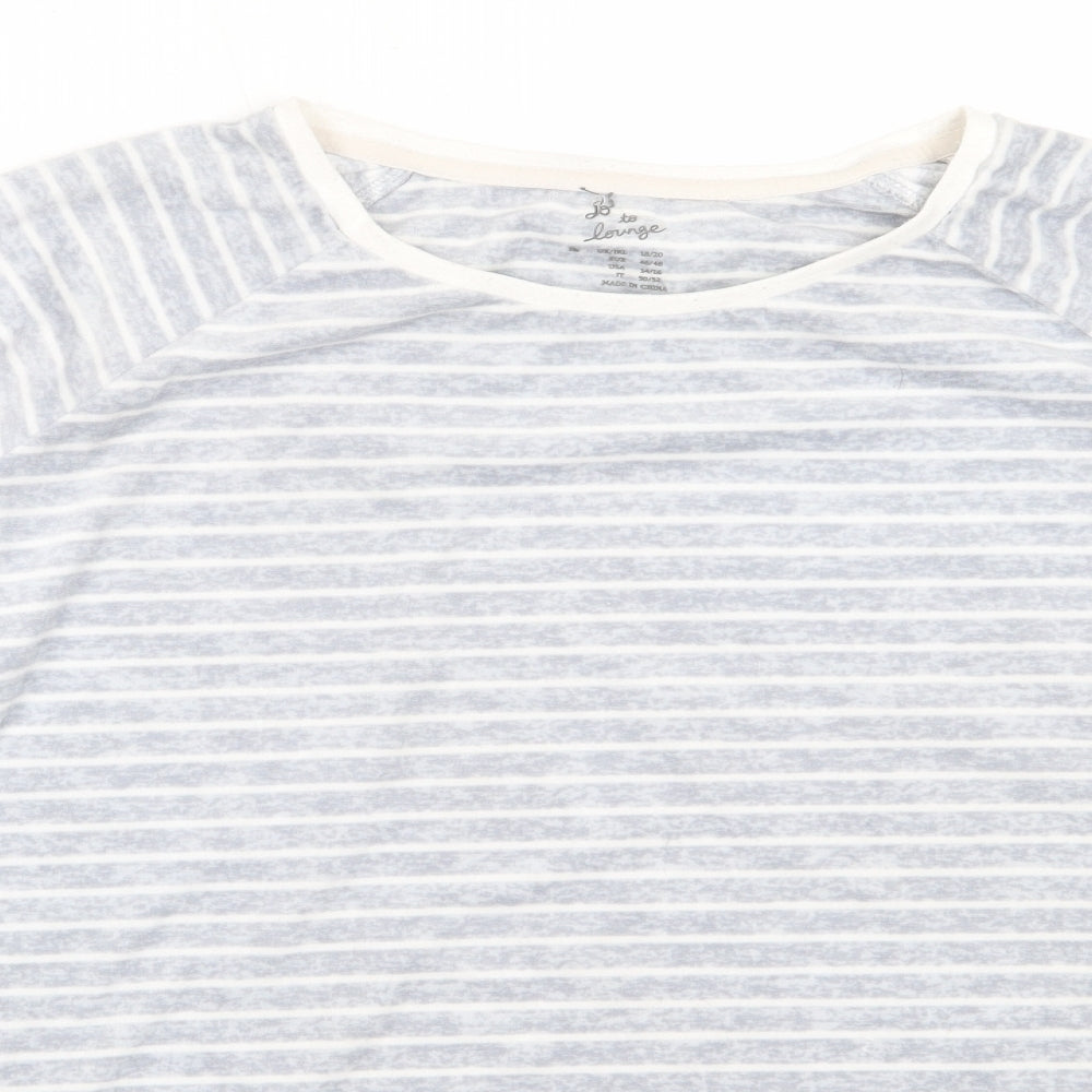 Primark Womens Grey Striped Polyester Top Pyjama Top Size 18