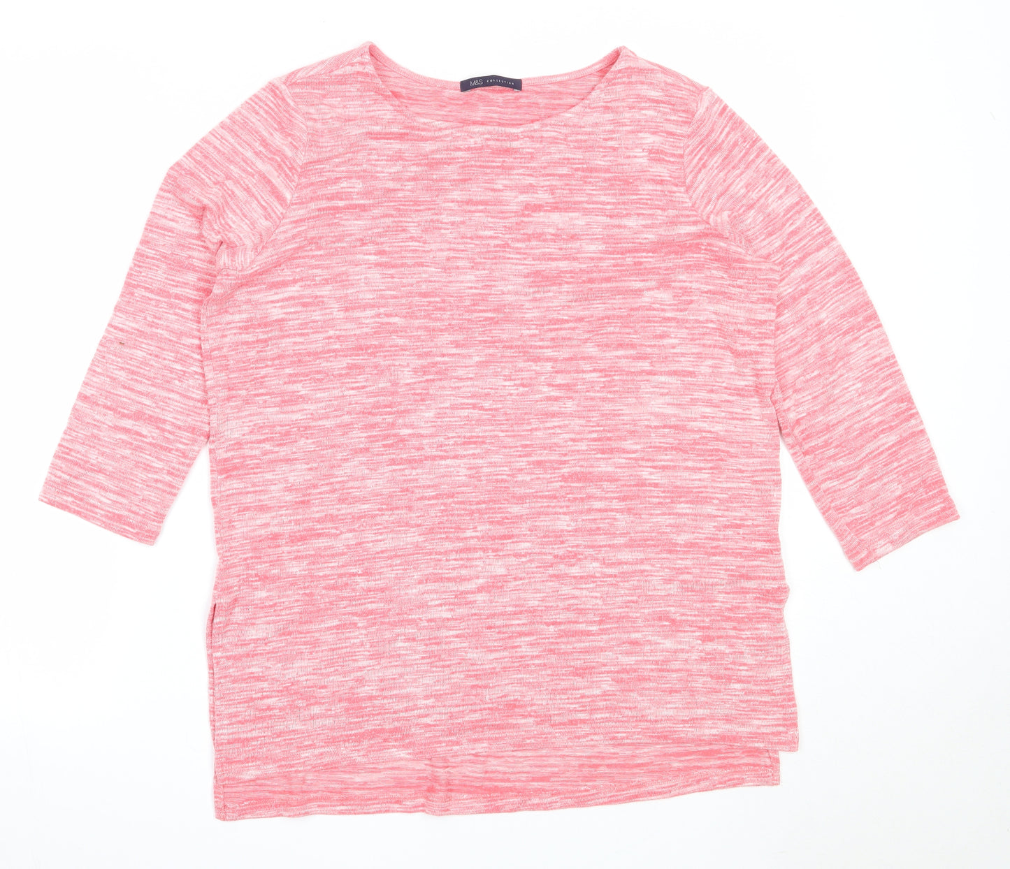 Marks and Spencer Womens Pink Round Neck  Viscose Pullover Jumper Size 12