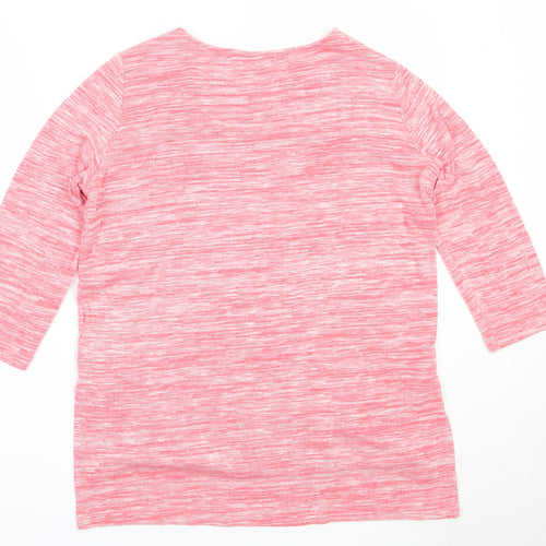 Marks and Spencer Womens Pink Round Neck  Viscose Pullover Jumper Size 12