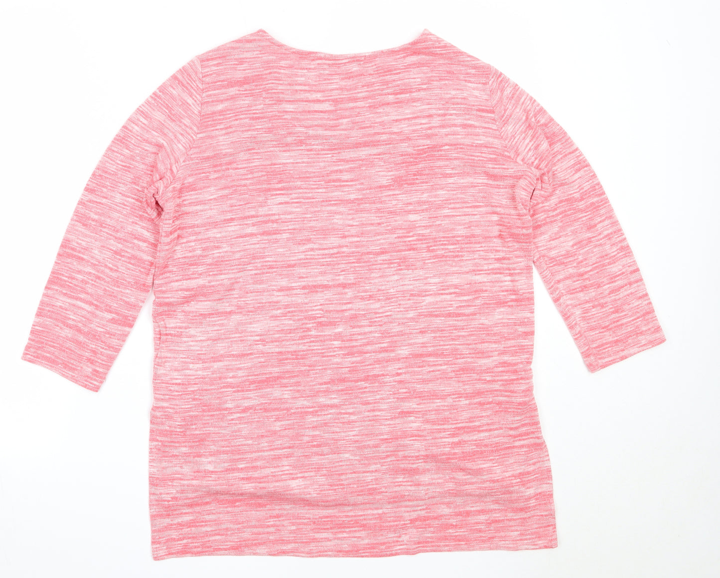 Marks and Spencer Womens Pink Round Neck  Viscose Pullover Jumper Size 12