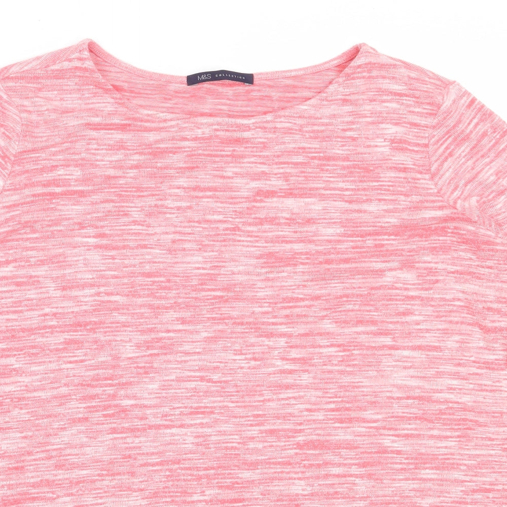 Marks and Spencer Womens Pink Round Neck  Viscose Pullover Jumper Size 12