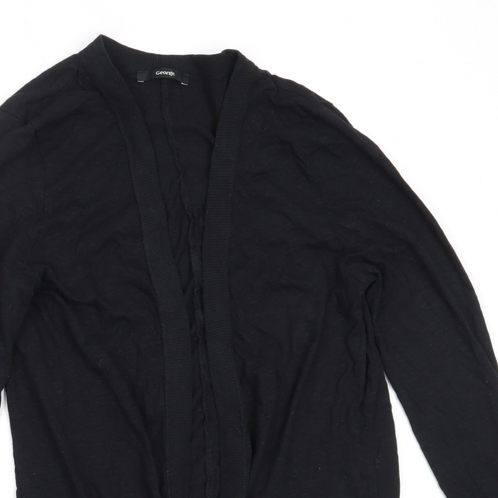 George Womens Black Round Neck  Cotton Cardigan Jumper Size 12
