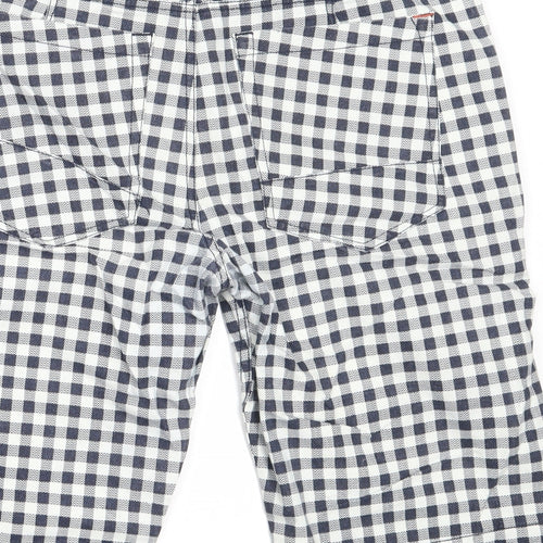 Twisted Soul Mens Blue Check Cotton Bermuda Shorts Size 36 in  Regular