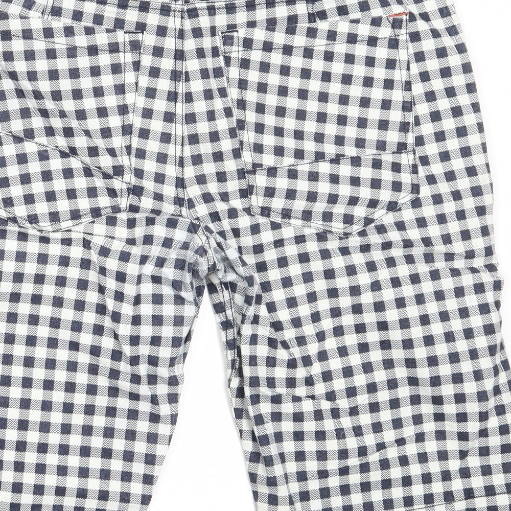 Twisted Soul Mens Blue Check Cotton Bermuda Shorts Size 36 in  Regular