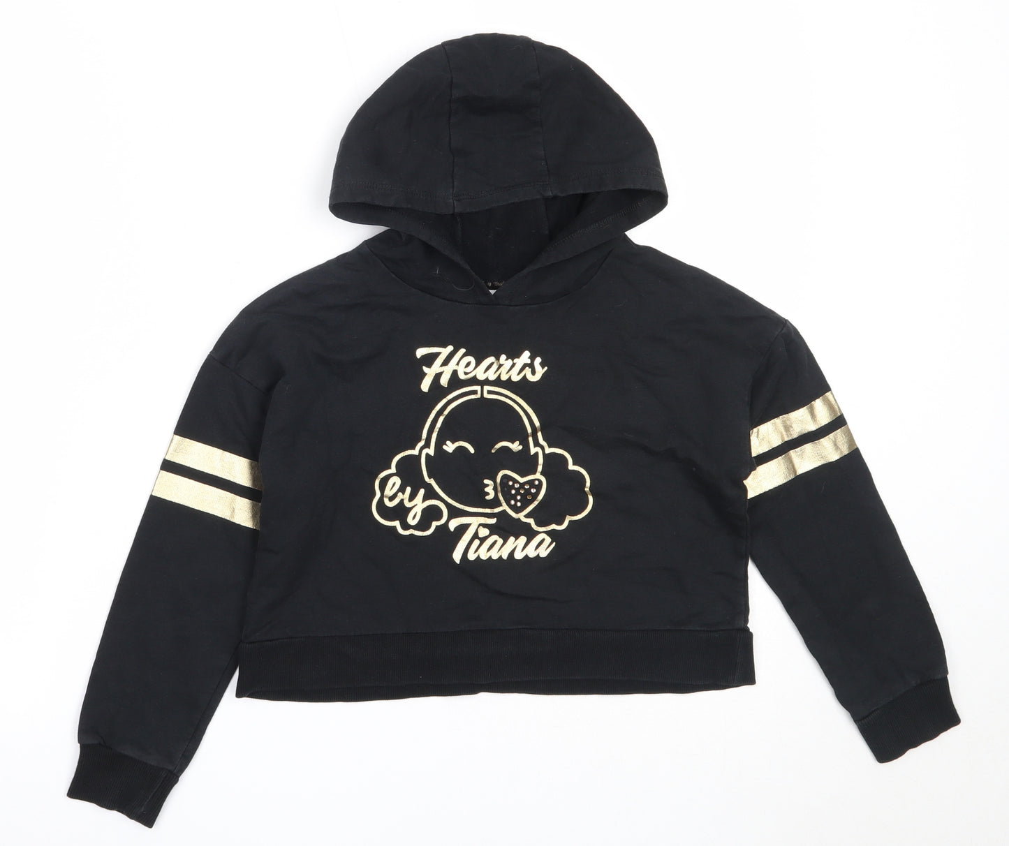George Girls Black  Cotton Pullover Hoodie Size 7-8 Years   - tiana