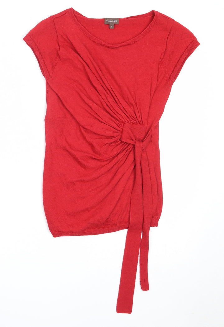 Phase Eight Womens Red Round Neck  Acrylic Pullover Jumper Size 8