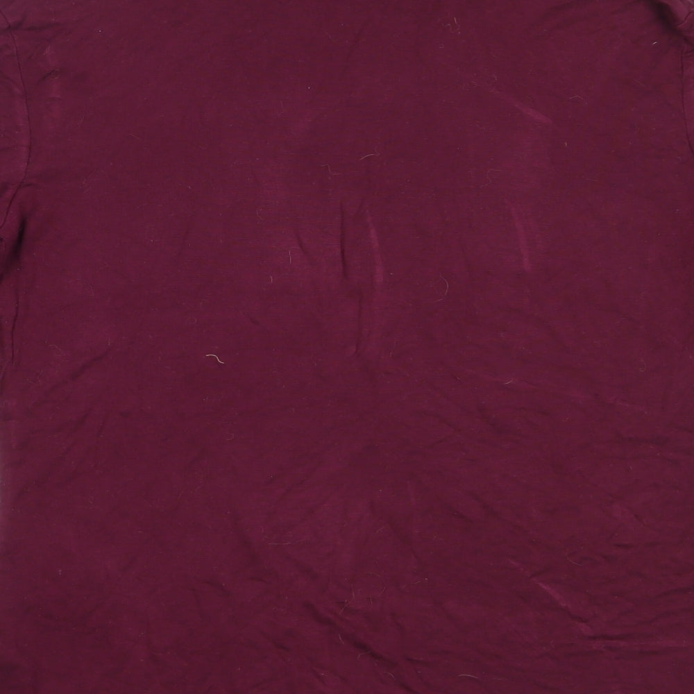 Very Womens Purple  Viscose Basic T-Shirt Size 10 Roll Neck