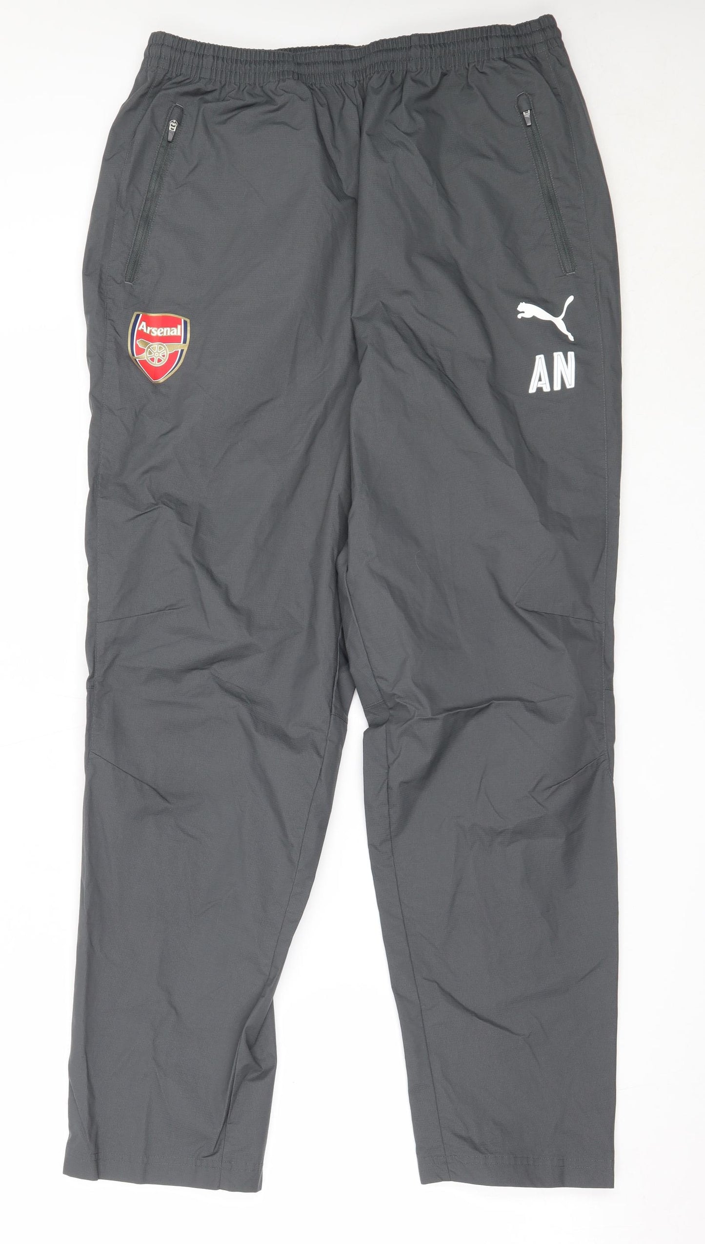PUMA Mens Grey  Nylon Sweatpants Trousers Size L L31 in Regular  - arsenal
