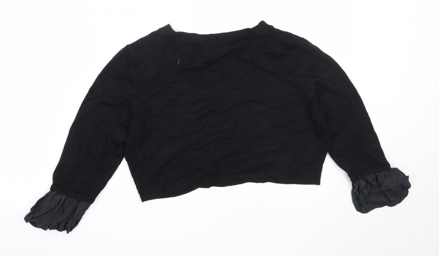 Coast Womens Black Round Neck  Viscose Cardigan Jumper Size M