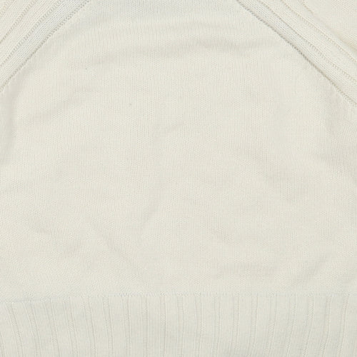 NEXT Womens Ivory Collared  Acrylic Pullover Jumper Size S