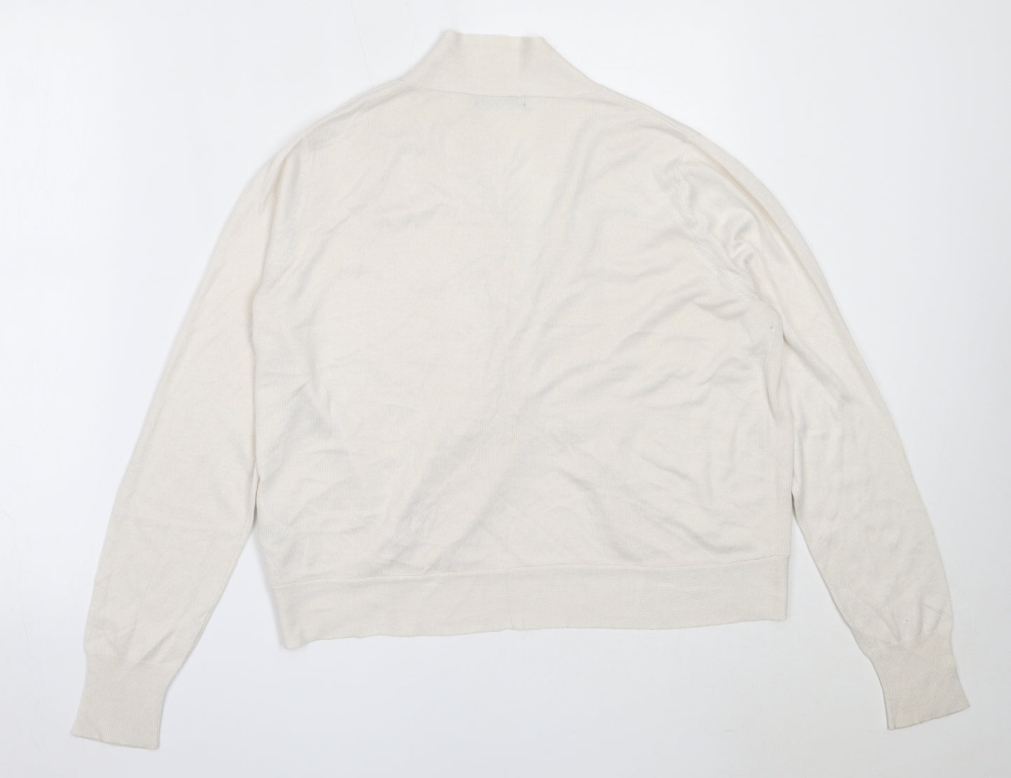 South Womens Ivory Round Neck  Viscose Cardigan Jumper Size 14