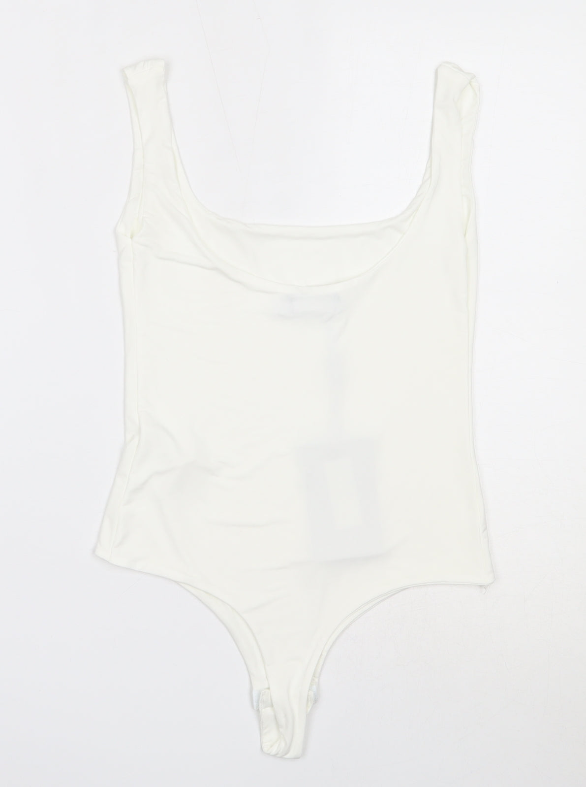 PRETTYLITTLETHING Womens White  Viscose Basic Tank Size 8 Round Neck