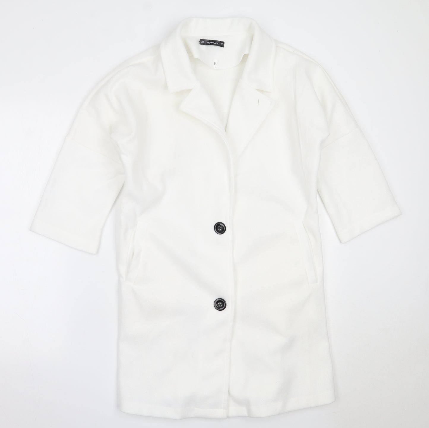 Nowrain Womens White   Overcoat Coat Size M