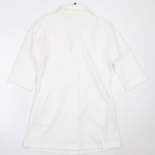 Nowrain Womens White   Overcoat Coat Size M