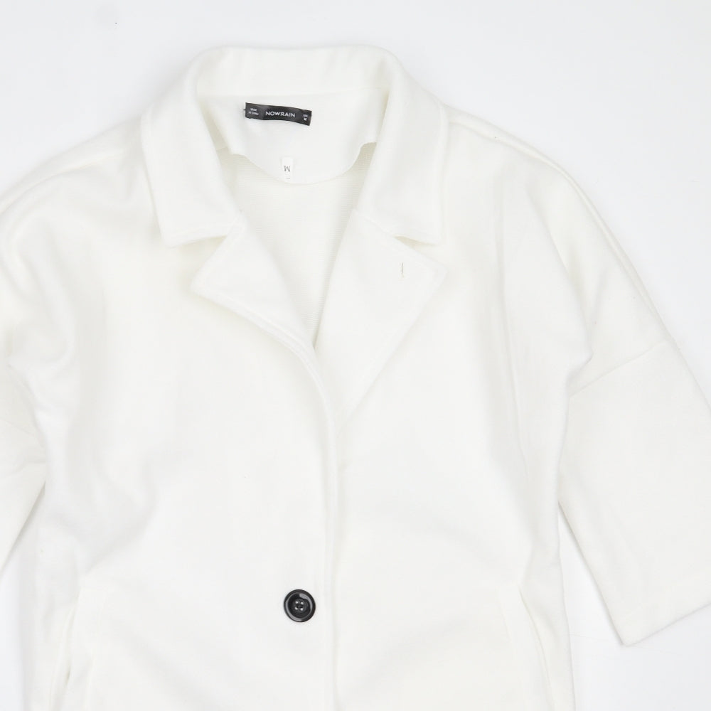 Nowrain Womens White   Overcoat Coat Size M