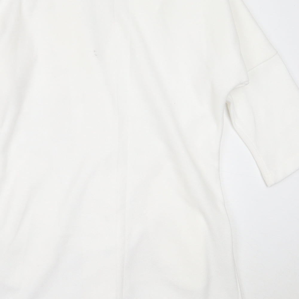 Nowrain Womens White   Overcoat Coat Size M