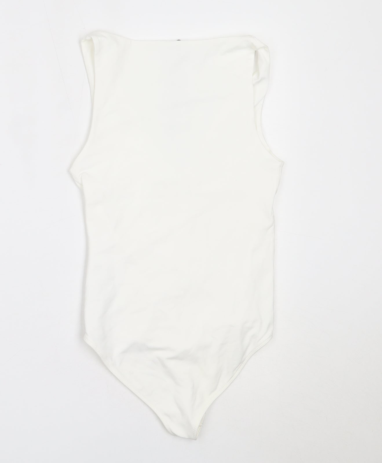 Stradivarius Womens White  Polyamide Basic Tank Size S V-Neck