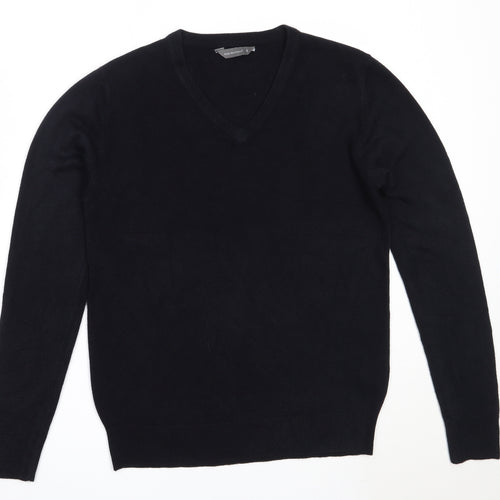 Cedar Wood State Mens Blue V-Neck  Acrylic Pullover Jumper Size S