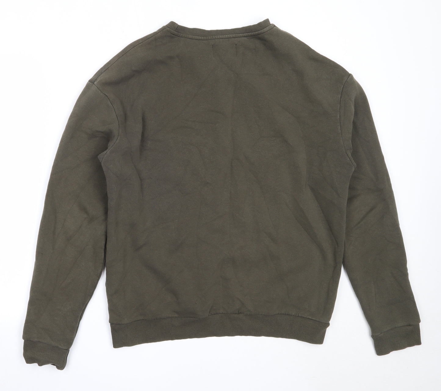 Seek Mens Green  Cotton Pullover Sweatshirt Size S