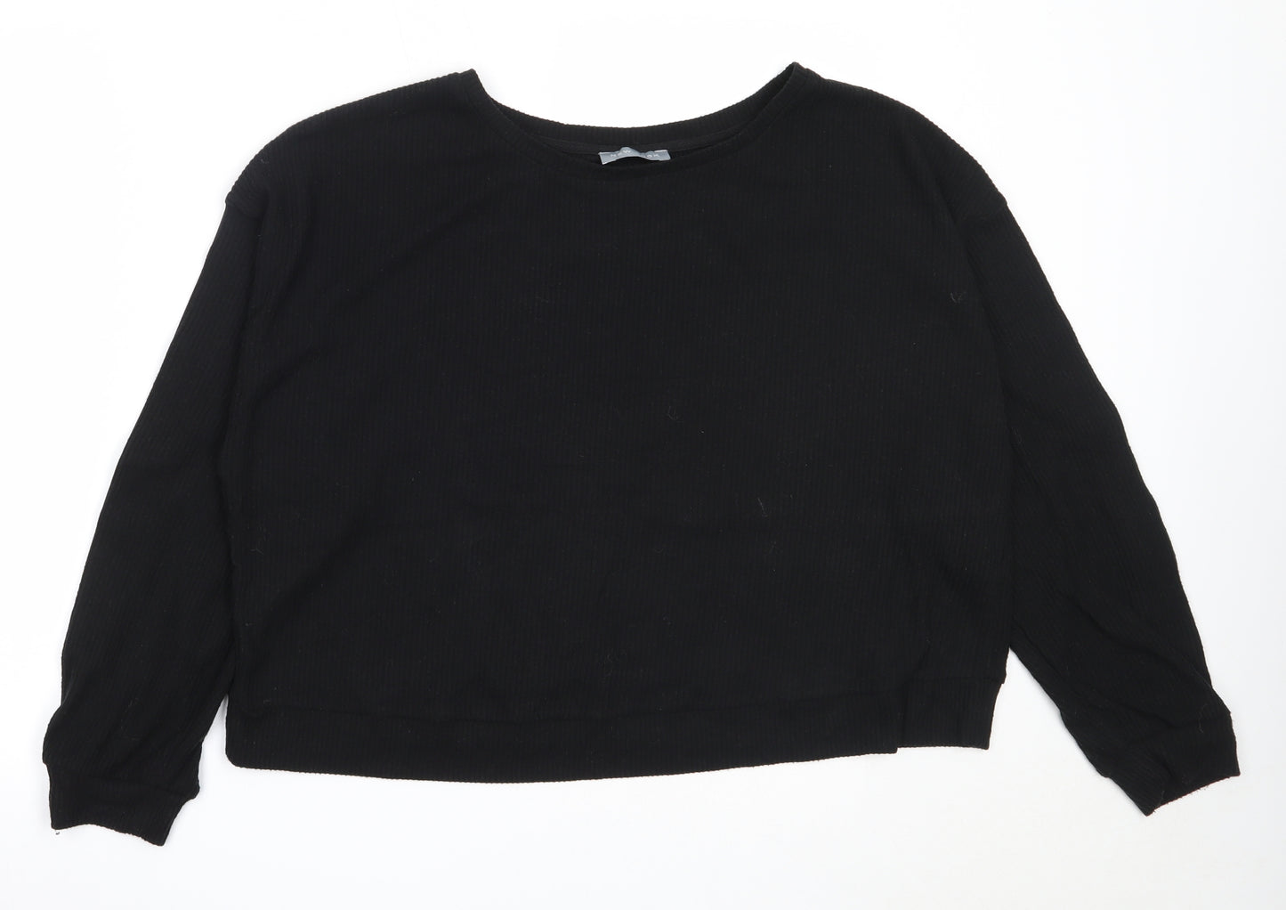 New Look Womens Black Round Neck  Polyester Pullover Jumper Size L