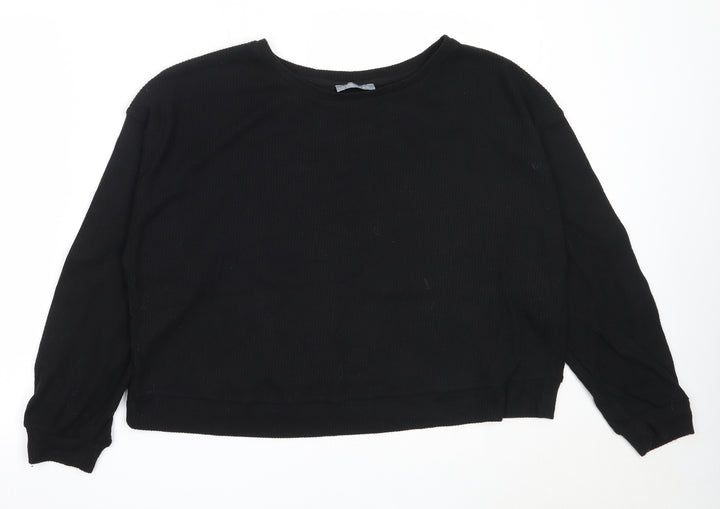 New Look Womens Black Round Neck  Polyester Pullover Jumper Size L