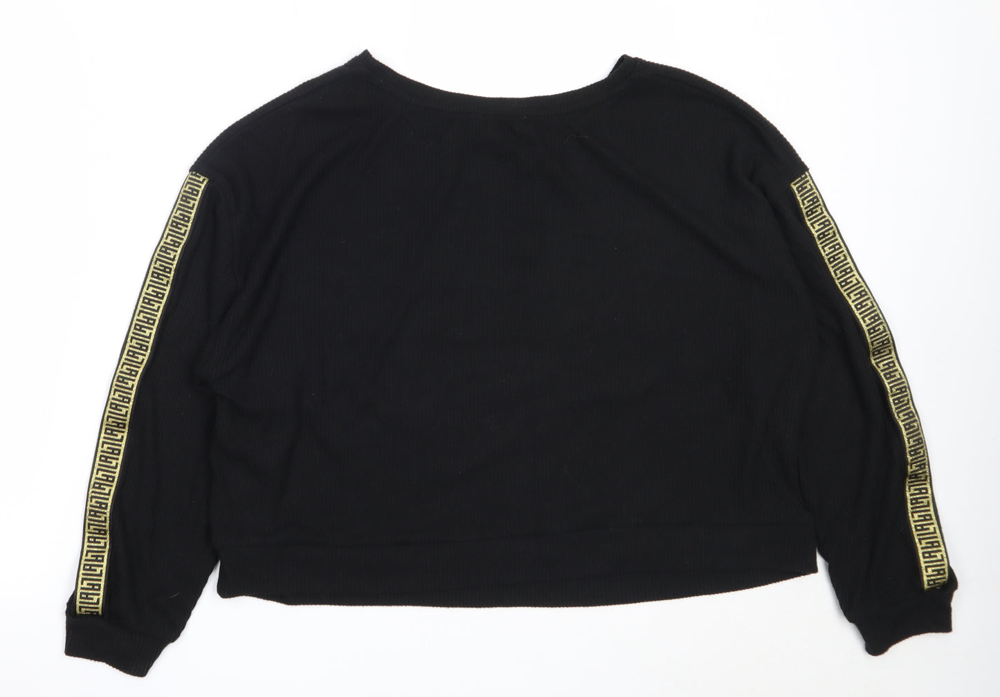 New Look Womens Black Round Neck  Polyester Pullover Jumper Size L