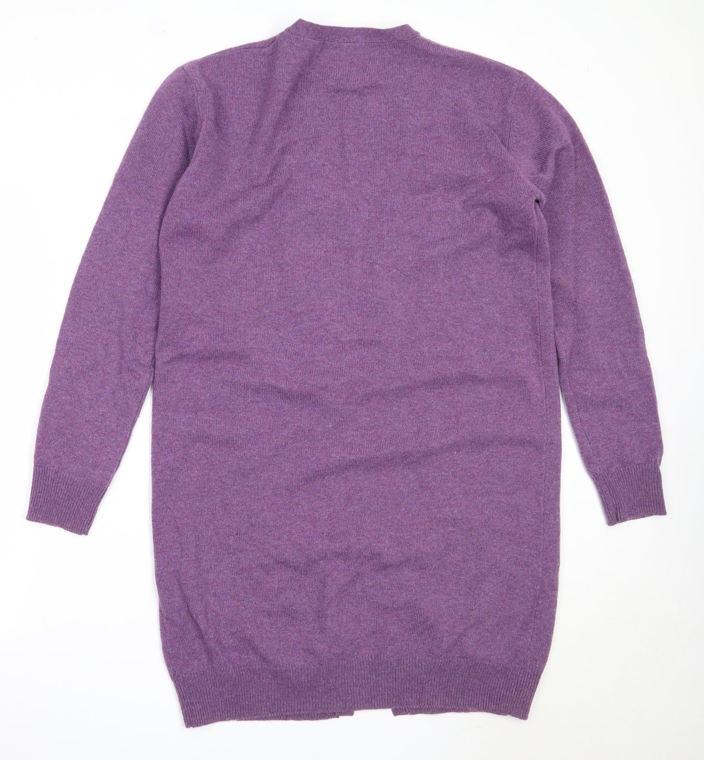 The House of Bruar Womens Purple V-Neck  Wool Cardigan Jumper Size L